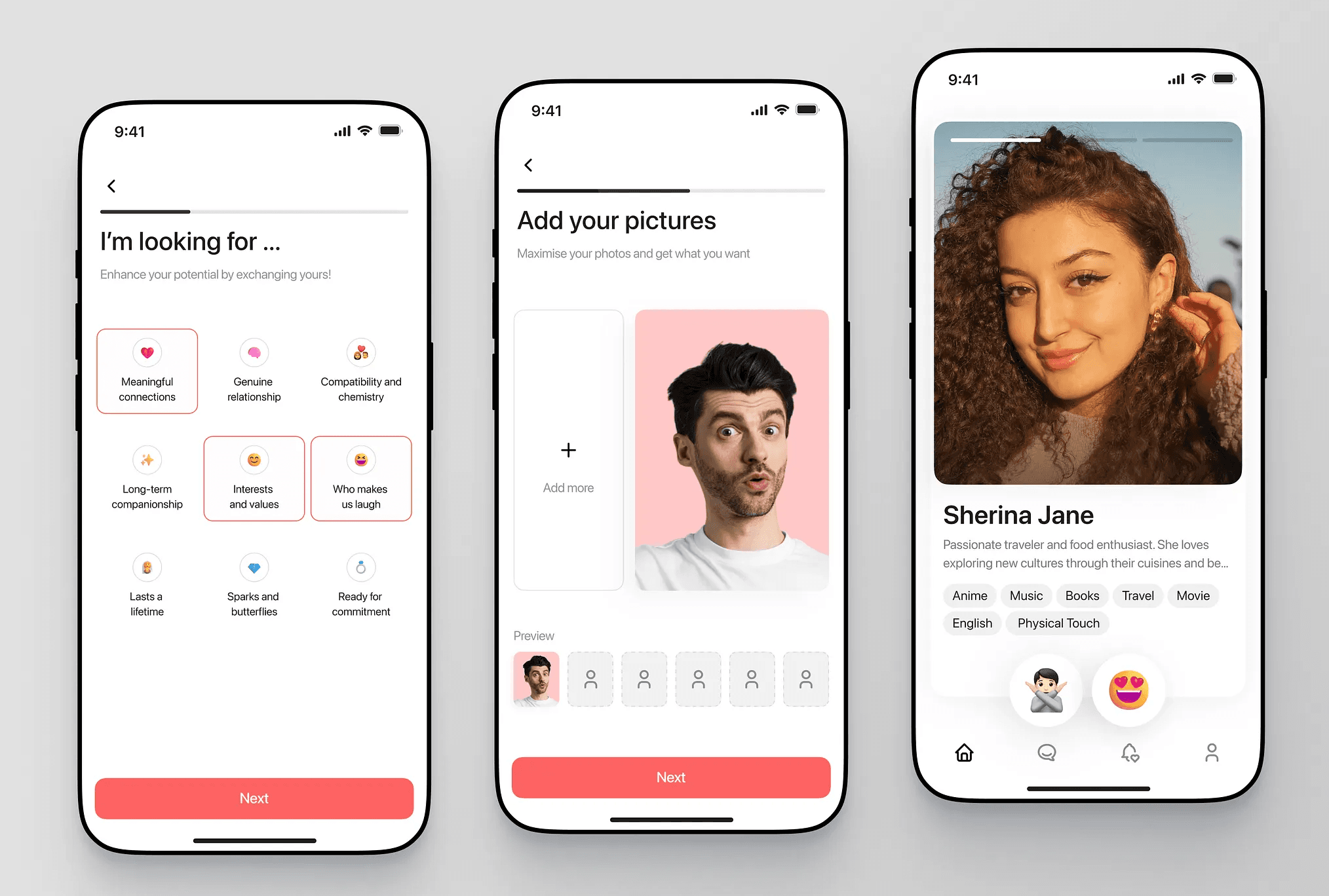 GRACE Online Dating App UI